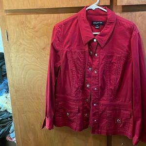 Lightweight red jean jacket